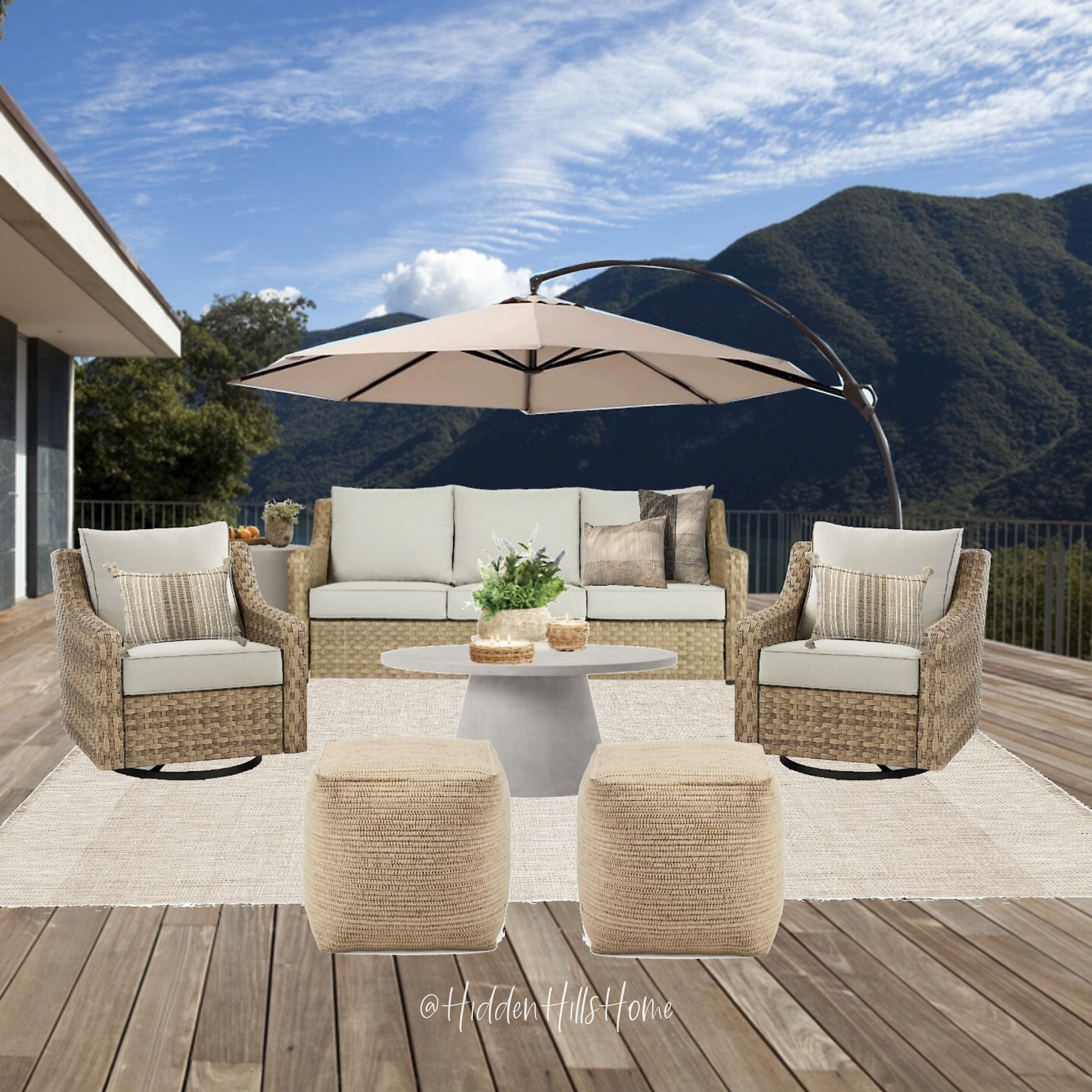Patio decor, outdoor furniture sets, patio sets, outdoor rug, outdoor pouf, outdoor decor ideas, umbrella #outdoor #patio

#LTKSeasonal #LTKhome #LTKsalealert