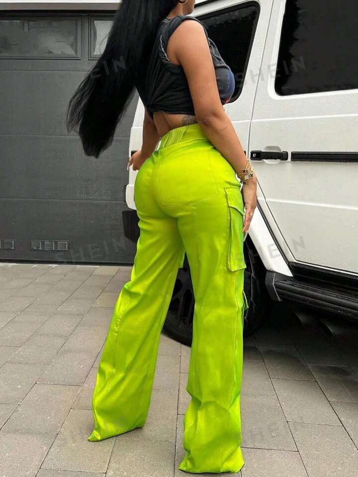 Flap Pocket Side Cargo Pants | SHEIN