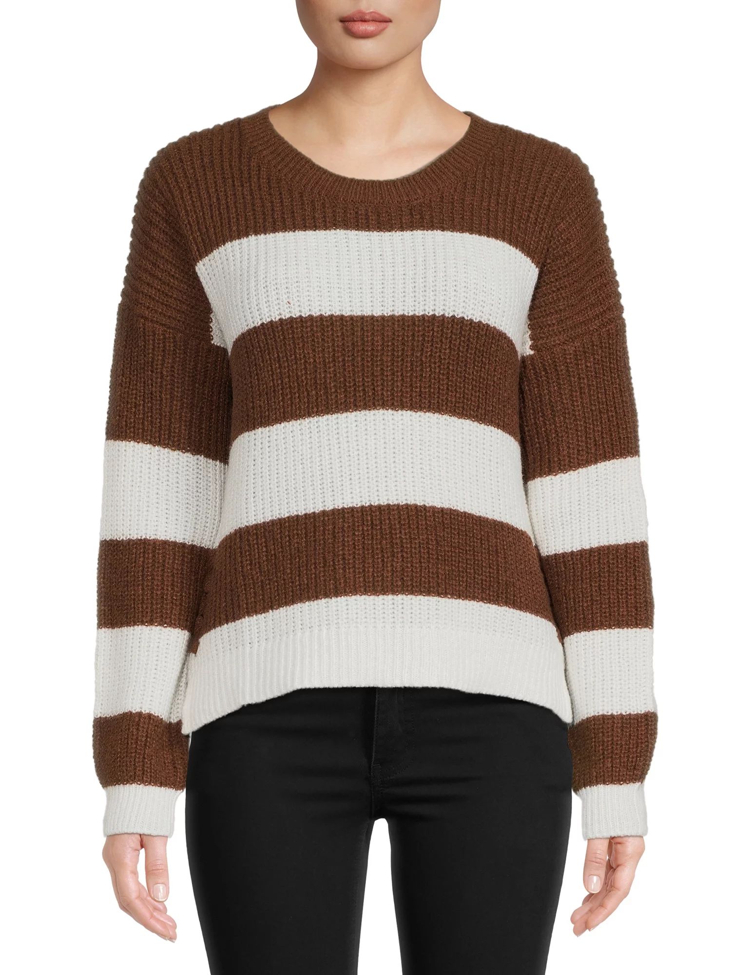No Boundaries Juniors' Stripe Sweater - Walmart.com | Walmart (US)
