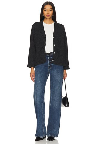 East Button Up Cardigan in Anthracite Chine | Revolve Clothing (Global)