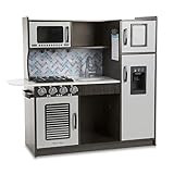 Melissa & Doug Wooden Chef’s Pretend Play Toy Kitchen With “Ice” Cube Dispenser – Charcoal Gray - Ki | Amazon (US)