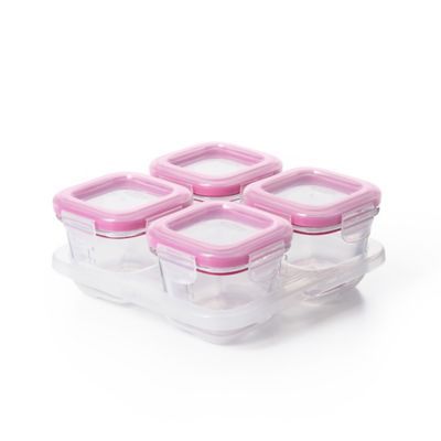 OXO Tot® 4 oz. Glass Baby Food Storage Blocks in Pink | buybuy BABY