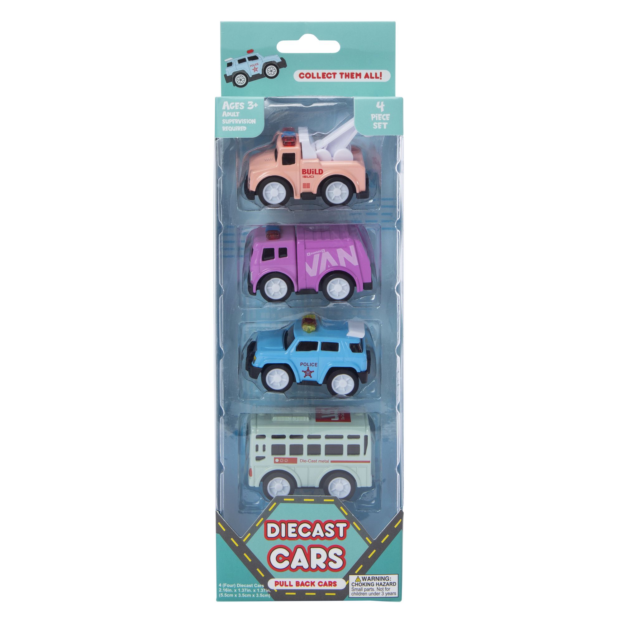 Diecast Pull Back Cars 4-Count | Five Below