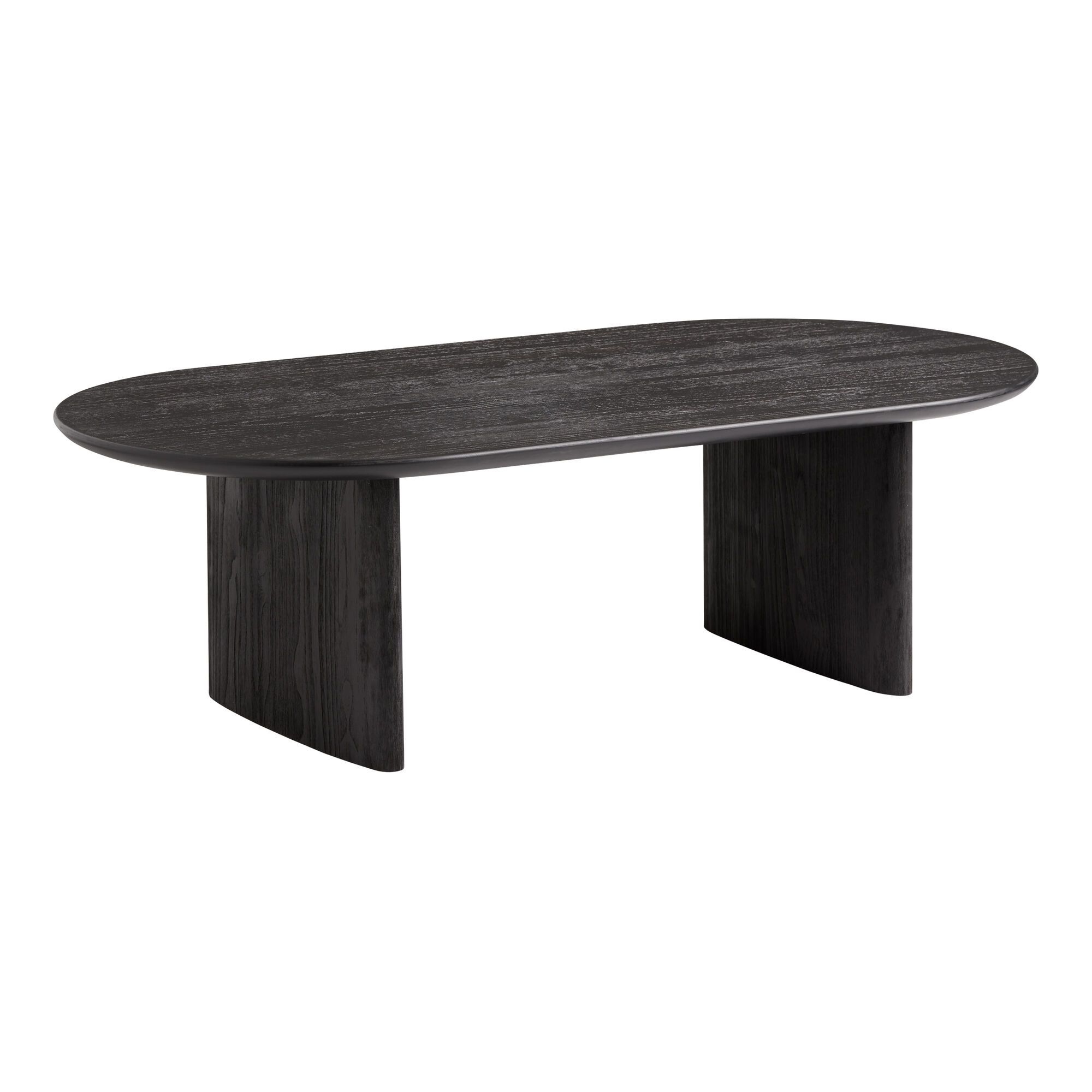 Zeke Oval Brushed Wood Coffee Table | World Market