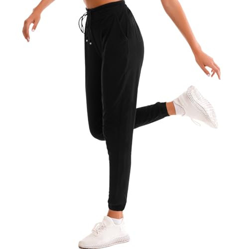 Stanpetix Joggers for Women with Pockets - Black Sports Pants Sweatpants for Running Exercise (Black,XL) | Amazon (US)