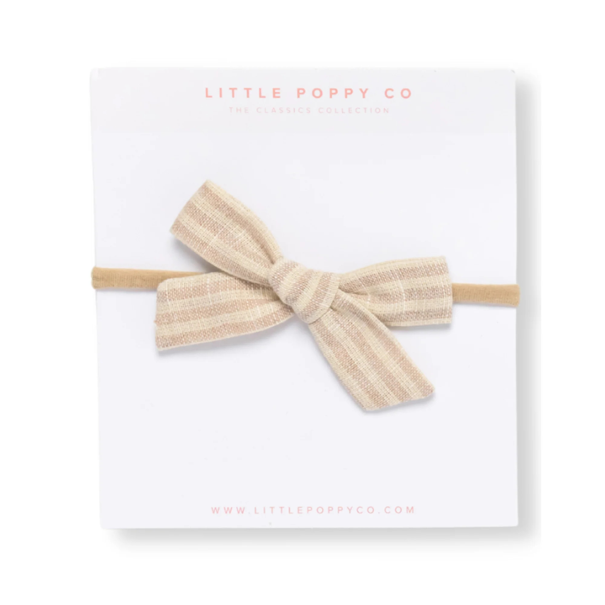 Flax Stripe Headband Bow | Little Poppy Co