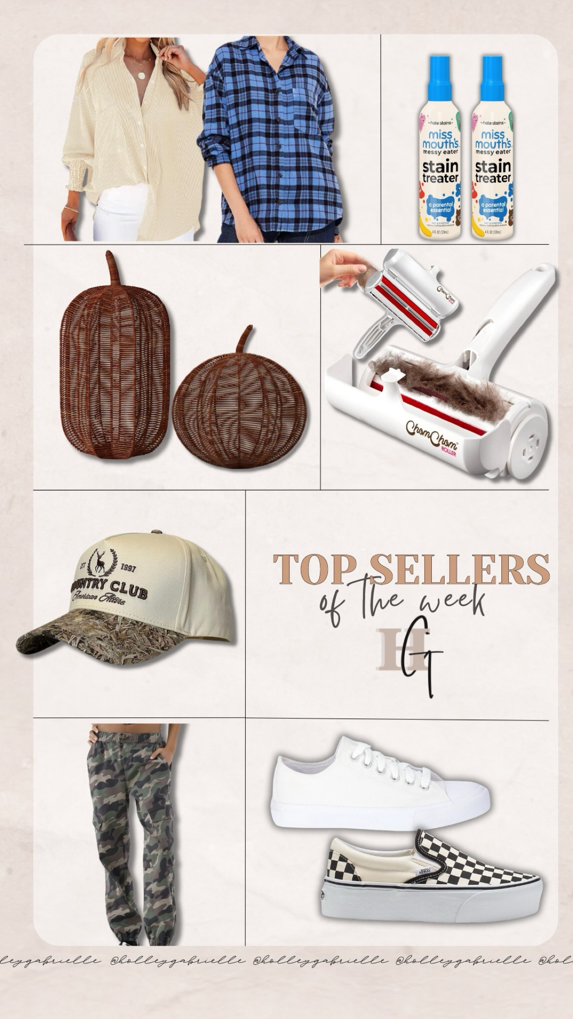 Top sellers of the week🤞🏼🍂✨🤎 lots of cutie fall fashion & decor! The rattan pumpkins can also be included in an order pick up🙌🏼

top sellers / best finds / Target decor / pumpkin decor / Camo hat / Amazon fashion / Amazon hat / Camo pants / cargo pants / Walmart fashion / sneakers / checkered vans / Chom Chom / target flannel / fall fashion / workwear shirt / workwear blouse / stain remover / Holley Gabrielle 

#LTKHome #LTKFindsUnder100 #LTKSeasonal