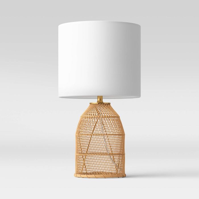 Rattan Diagonal Weave Table Lamp Tan - Opalhouse&#8482; | Target