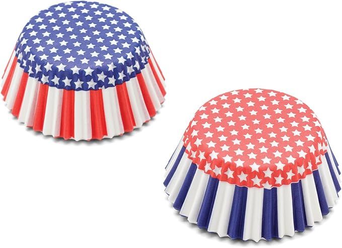 Fox Run Patriotic Bake Cup Set, 3 x 3 x 1.25 inches, Multicolored | Amazon (US)