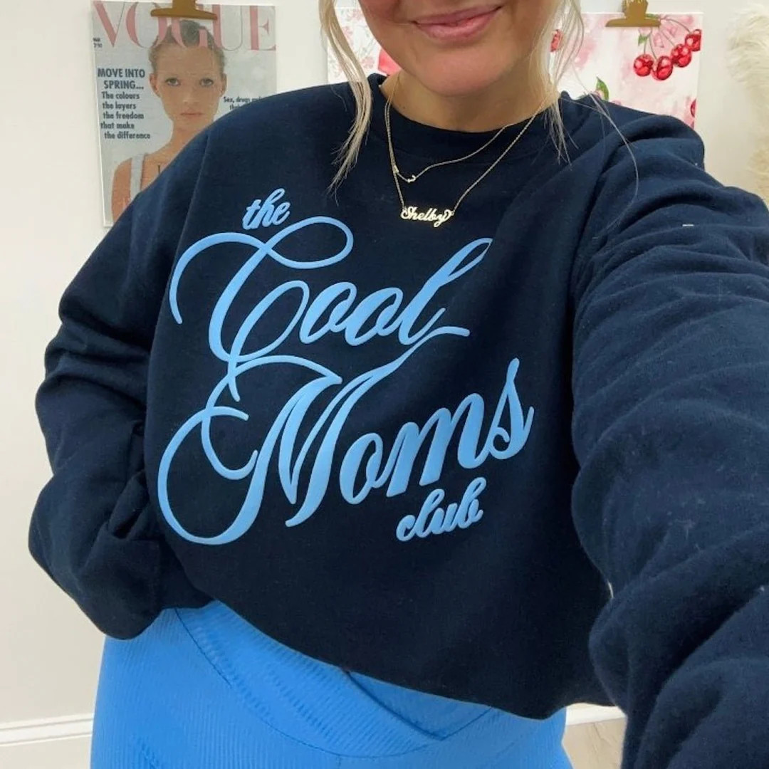 'The Cool Moms Club' PUFF Crewneck Sweatshirt | United Monograms