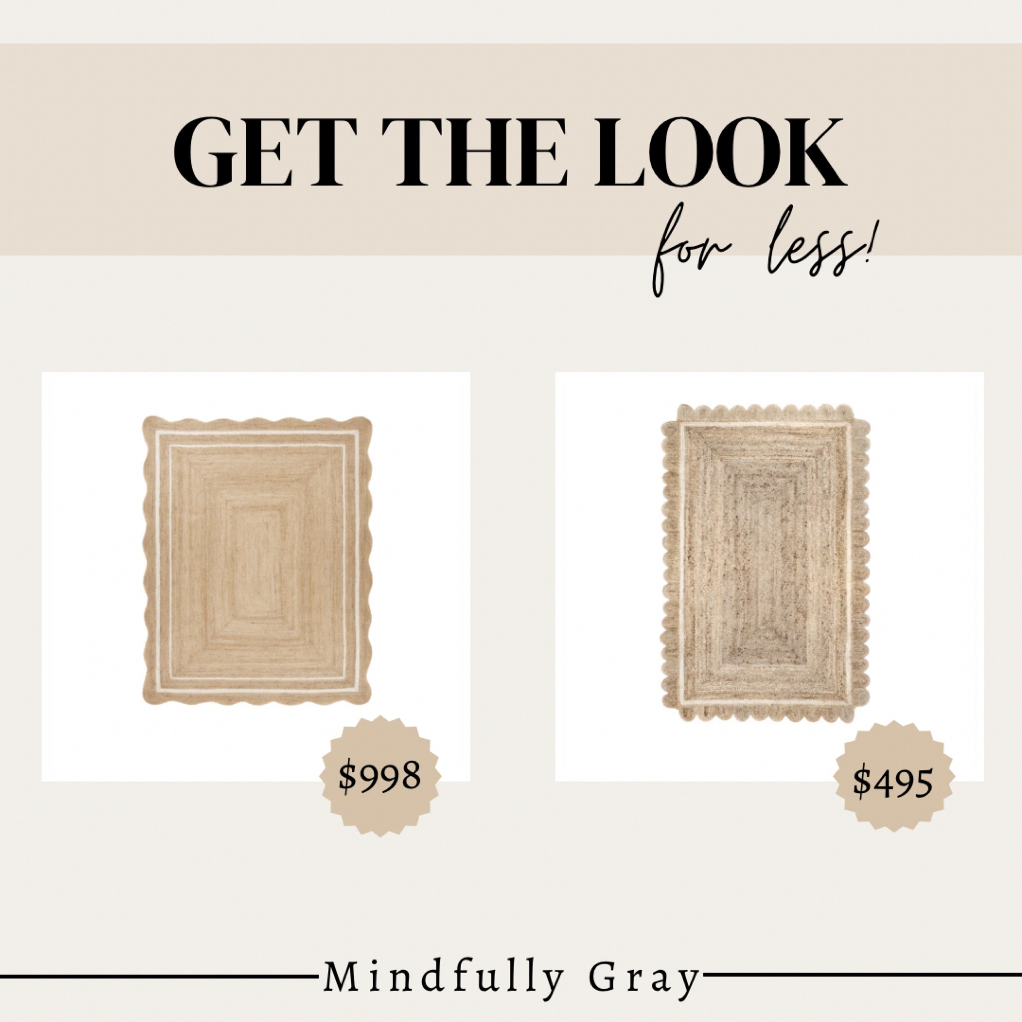 Get the look for less! Scalloped jute area rug 

#LTKhome