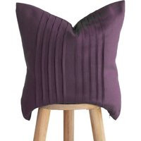 Purple Linen Pillow Cover With Hidden Zipper & Ticking Lines - Decorative Throw Pillowcase, Handmade Accent | Etsy (US)