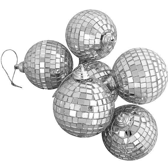 Northlight 6ct Silver Splendor Mirrored Glass Disco Ball Christmas Ornaments 2.75" | Target