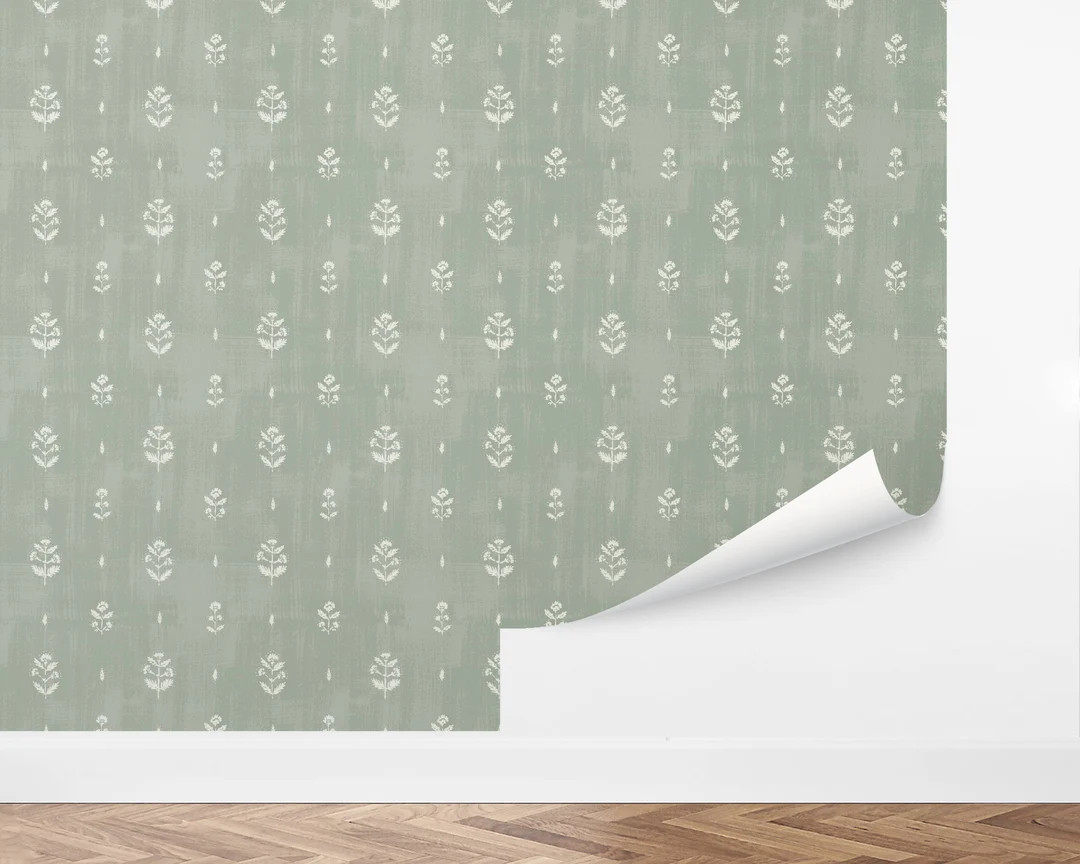 Wildflower Print Wallpaper | Farmhouse, Farm, Vintage, Antique, Rustic, Modern, Barn, Magnolia  |... | Etsy (US)