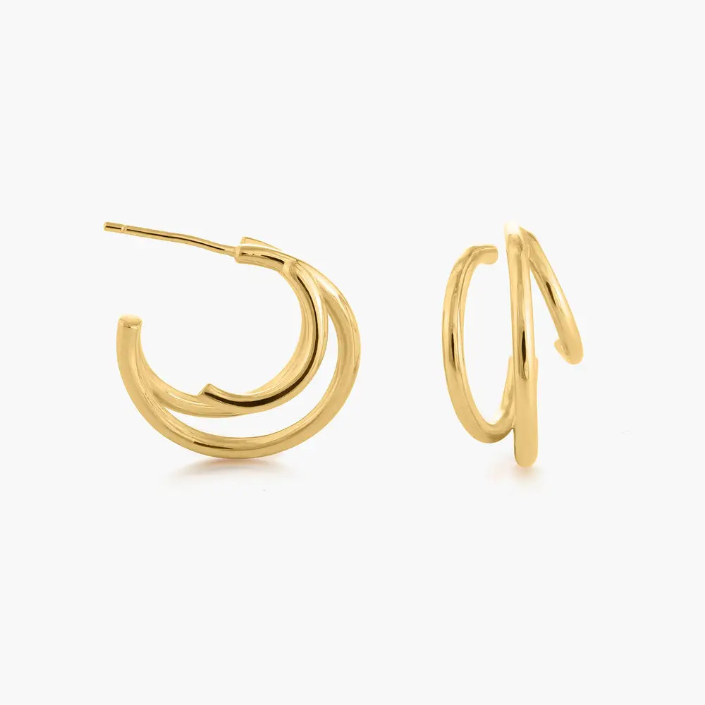 Tango Triple Hoop Earrings - Gold Plated | Oak & Luna (US)