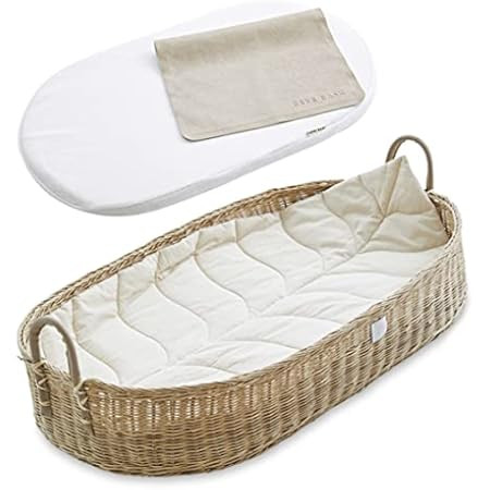 Bebe Bask Premium Baby Changing Basket - CPSC Safety Compliant - Organic Seagrass Moses Basket - Lux | Amazon (US)