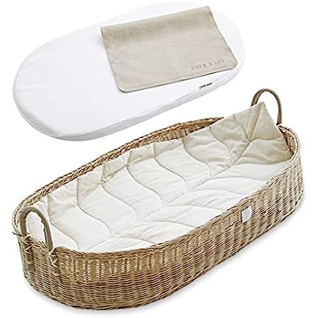 Bebe Bask Premium Baby Changing Basket - CPSC Safety Compliant - Organic Seagrass Moses Basket - Lux | Amazon (US)