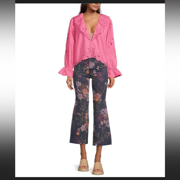 💕 Free People Women's Cotton Maisie Cutwork Top💕 | Poshmark