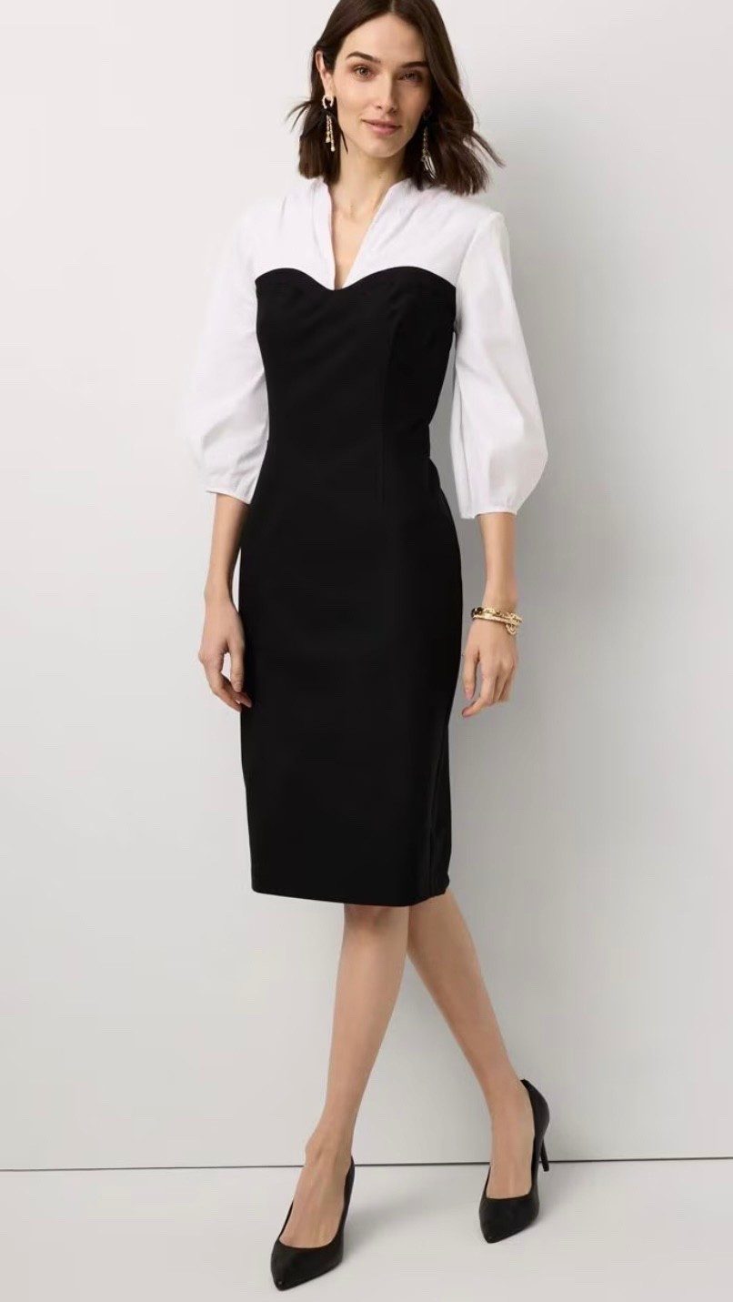 I’m such a sucker for a black and white, layered look, 2-in-1 combo! This Poplin Shirt Sheath Dress is so chic.

#LTKover40 #LTKworkwear #LTKstyletip