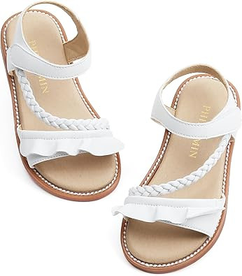 Toddler Girl Sandals - Flower Girl Dress Shoes Open Toe Little Kid Summer Flats | Amazon (US)