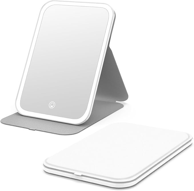 Kintion Travel Makeup Mirror, Portable LED Lighted Makeup Mirror, 360° Rotation Touch Screen Van... | Amazon (US)