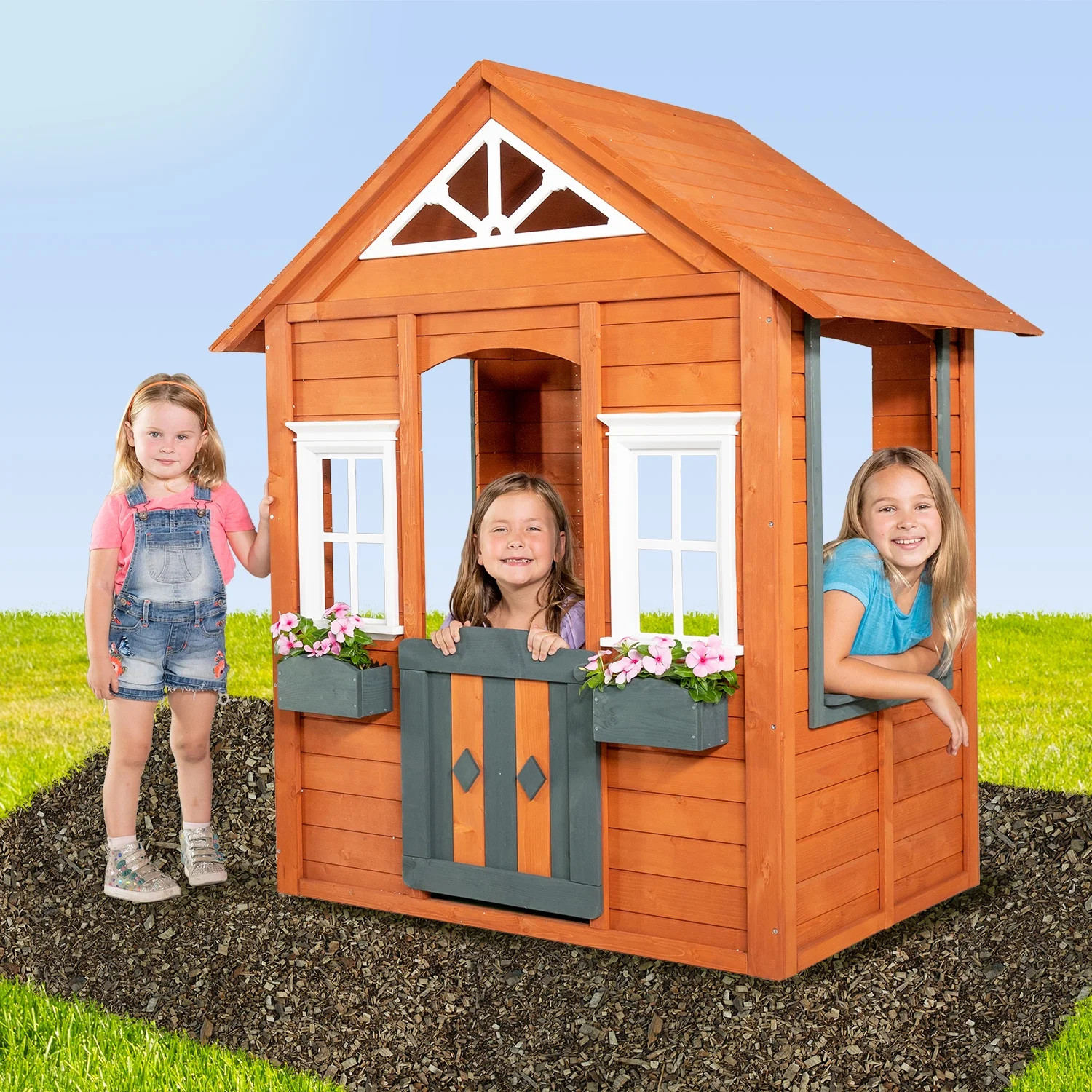 Sportspower Woodbridge Wooden Playhouse, Red | Walmart (US)
