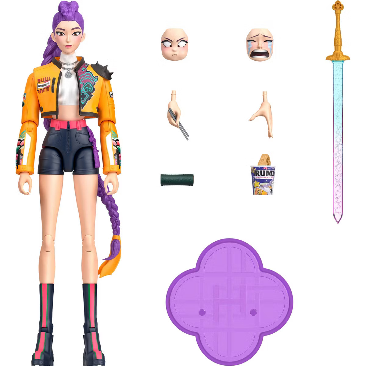 KPop Demon Hunters HUNTR/X Rumi 6" with Accessories & Swappable Faces & Hands Action Figure | Target