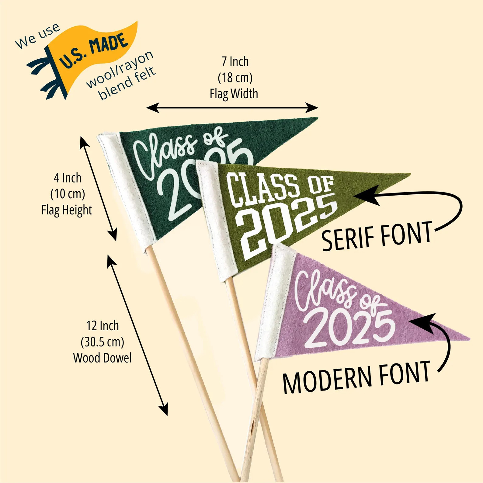 CLASS OF 2025 or Congrats Grad Mini Pennant | Last Day of School Grad Party Decoration Photo Prop... | Etsy (US)