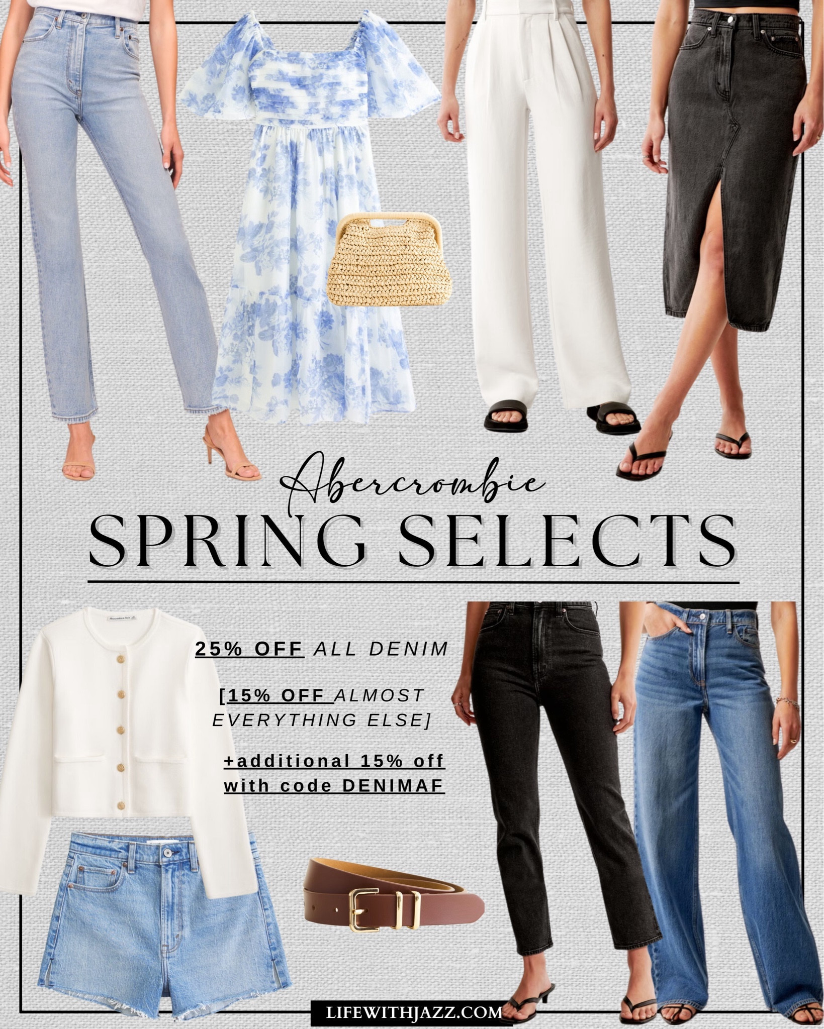 Take 25% off all denim + 15% off almost everything else + use code: DENIMAF for an extra 15% off at Abercrombie! I’ve rounded up some spring selects 🤍 @abercrombie #abercrombiepartner 

• Sloane tailored crepe pants - I love these for an elevated look, the cream color is perfect for spring 
• black wash ankle jeans - one of my favorite jeans i purchased last year, comes in many washes & inseams 

Abercrombie / spring selects / jeans / denim / dress / shorts / sweater jacket / minimal / elevated / sale / denim skirt 

#LTKSeasonal #LTKsalealert #LTKSpringSale