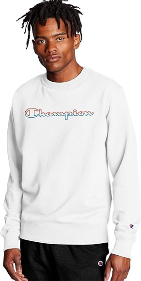 Champion Men's Powerblend Applique Crew Neck Sweatshirt | Amazon (US)