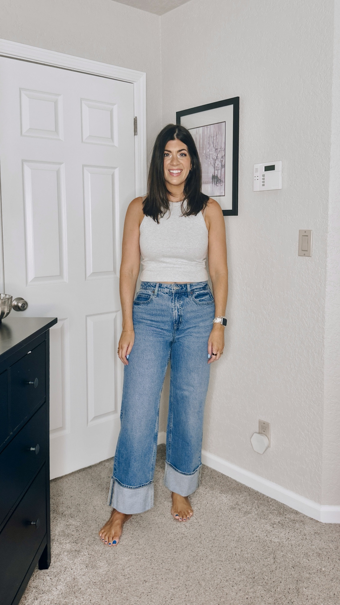 Old navy jeans under $35
In a medium tank and an 8 regular curvy cuffed denim

midsize workwear, office outfit, business casual outfits, chic office looks, professional summer style, midsize fashion inspo, everyday work outfits, summer office outfit, affordable workwear, work to weekend looks, summer tote bag, affordable workwear, office dress, work dress, summer to fall work wardrobe, capsule, teacher outfit