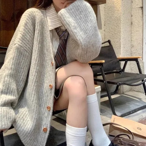 Angel Love - Long Sleeve Button Down Oversized Knitted Cardigan | YesStyle | YesStyle Global