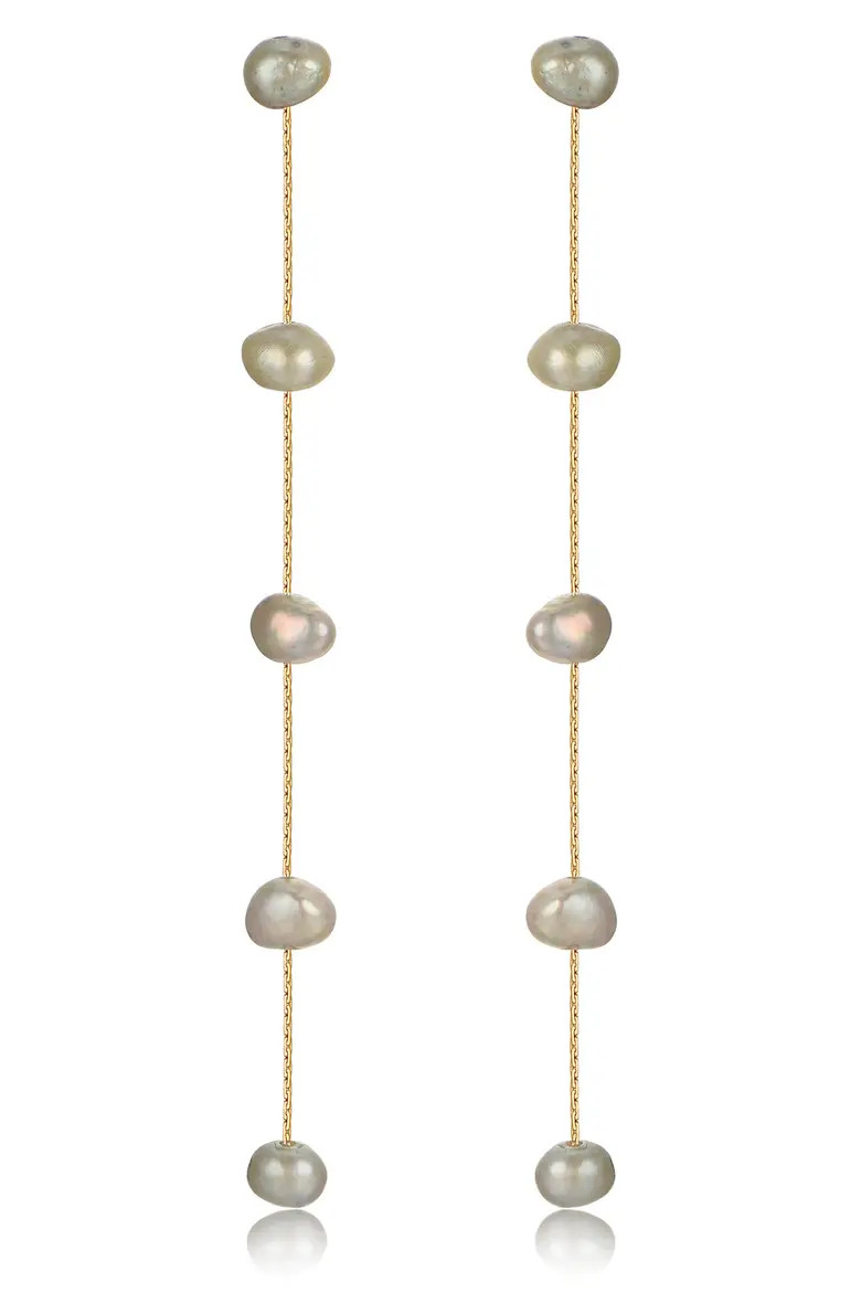 Dripping Freshwater Pearl Linear Drop Earrings (Women) | Nordstrom | Nordstrom