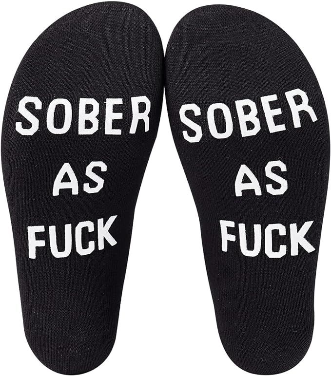 Udobuy Sobriety Gift Recovery Socks Sober As Fuck Encouragement Gift,Vintage Sober As Fuck Clean ... | Amazon (US)