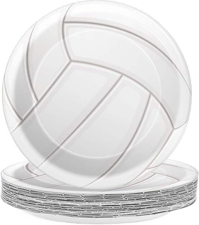24pcs Volleyball Party Supplies Paper Plates Set Disposable Tableware Pack Volleyball Party Desse... | Amazon (US)