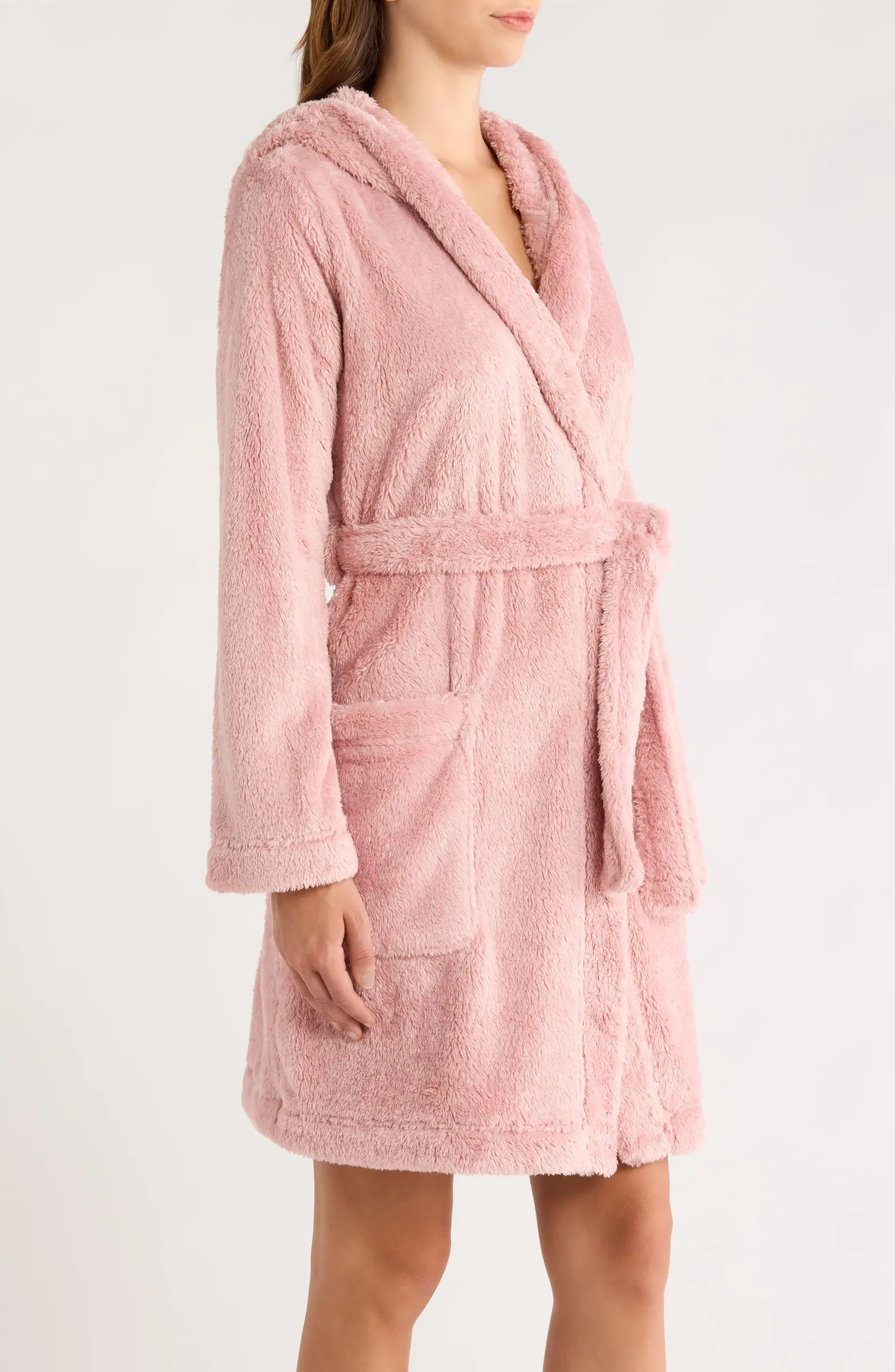 Aarti Faux Shearling Hooded Robe | Nordstrom