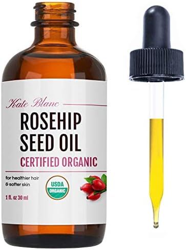 Rosehip Seed Oil by Kate Blanc. USDA Certified Organic, 100% Pure, Cold Pressed, Unrefined. Reduc... | Amazon (US)