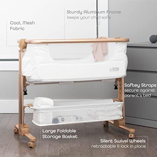 Baby Bassinet, Bedside Sleeper for Baby, Easy Folding Portable Crib with Storage Basket for Newbo... | Amazon (US)