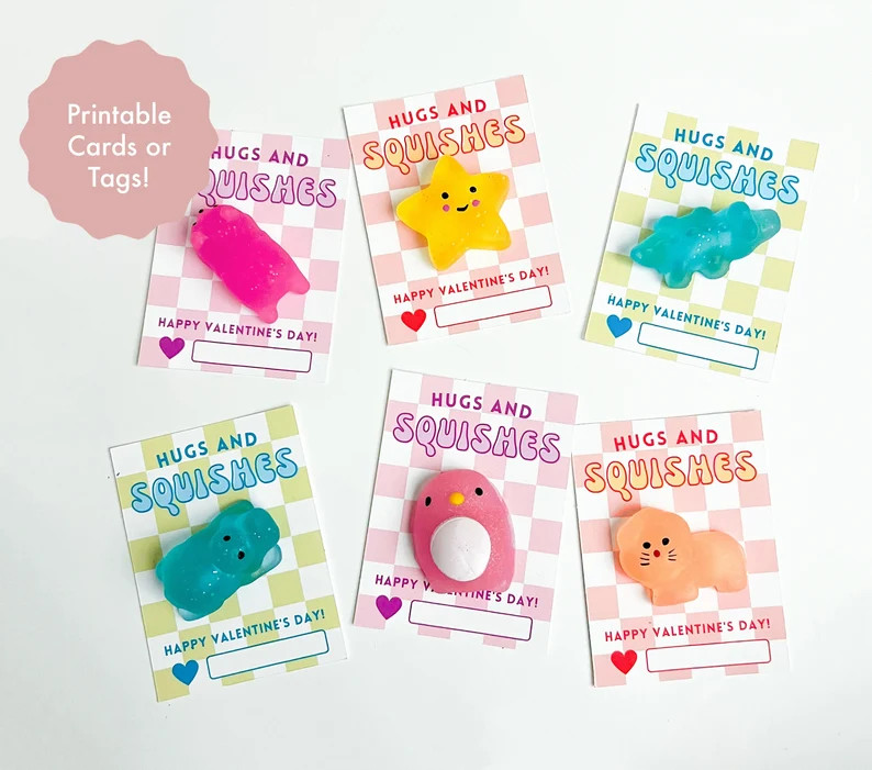 Classroom Valentine Cards, Non Candy Valentines, School Valentines Printable, School Favor, Valen... | Etsy (US)