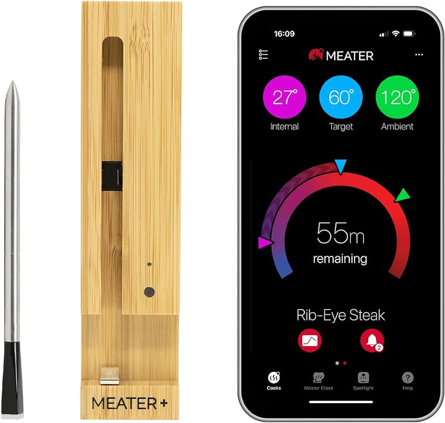 MEATER Plus: Long Range Wireless Smart Meat Thermometer with Bluetooth Booster | for BBQ, Oven, G... | Amazon (US)