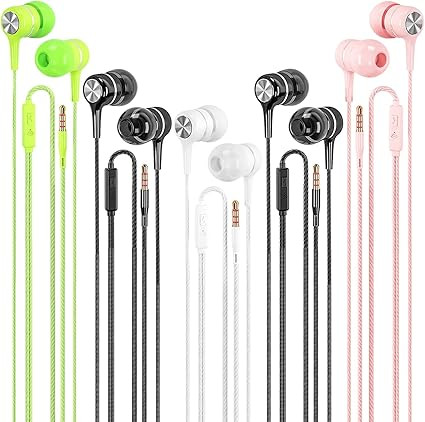 Wired Earbuds with Microphone 5 Pack, in-Ear Headphones with Heavy Bass, High Sound Quality Earph... | Amazon (US)
