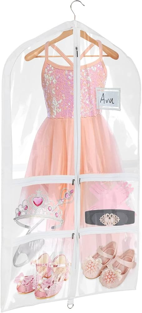 Univivi Clear PVC Dance Costume Bags Garment Bag 40 Inch for Dance Competitions, with 4 Medium Cl... | Amazon (US)
