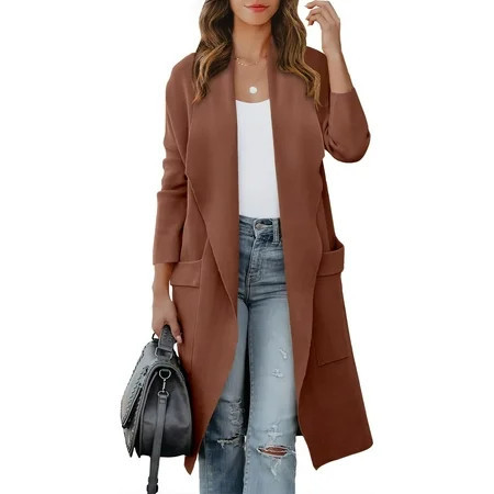 Luniro Women Open Front Coatigan Jackets Long Cardigan Sweaters 2025 Fall Winter Oversized Cardigans | Walmart (US)