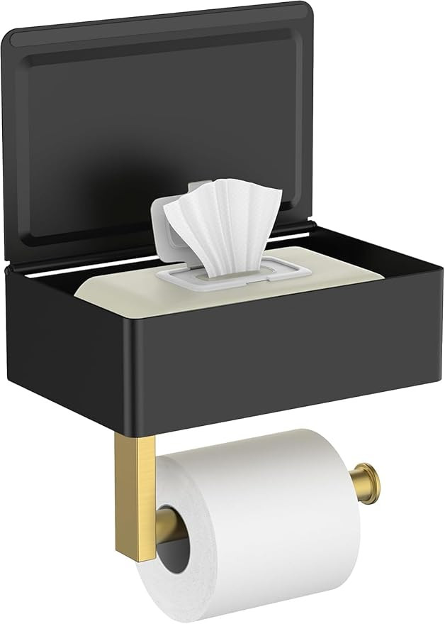 FORIOUS Toilet Paper Holder with Shelf, SUS304 Stainless Steel Wall Mount Toilet Paper Roll Holde... | Amazon (US)