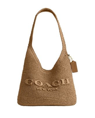 COACH Brooklyn 28 Small Shoulder Raffia Bag in Brown | Bloomingdale's Handbags | Bloomingdale's (AU)