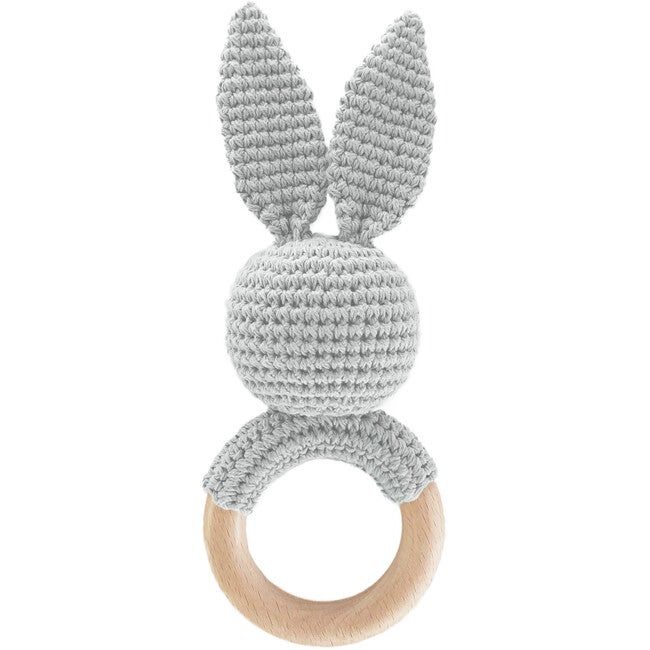 Cotton Crochet Rattle Teether Bunny | Maisonette