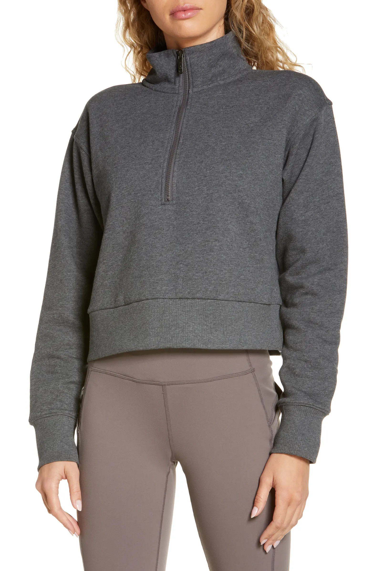 Cara Lite Half Zip Crop Sweatshirt | Nordstrom