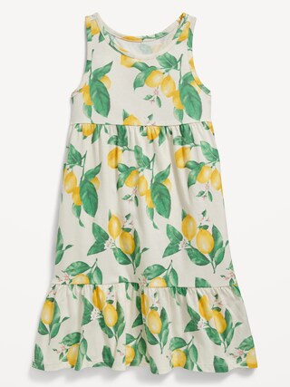 Sleeveless Jersey-Knit Printed Dress for Girls | Old Navy (US)