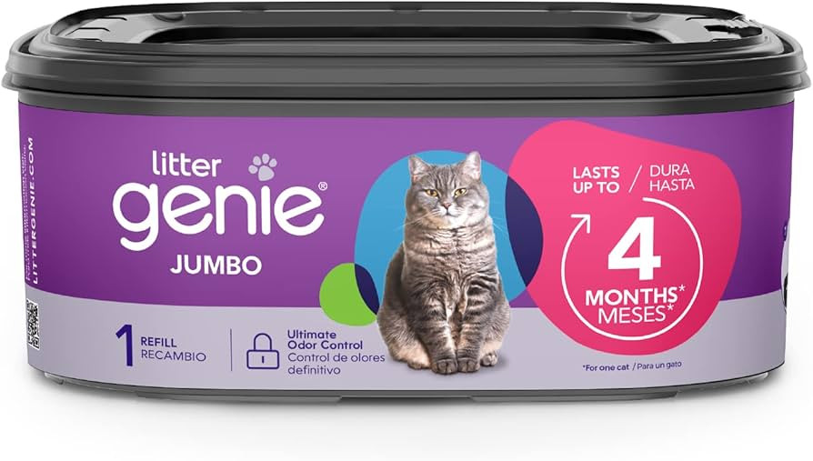 Litter Genie Refill Bags | Jumbo 1-Pack | Up to 4 Months of Supply in 1 Cartridge | Ultimate Odor... | Amazon (US)