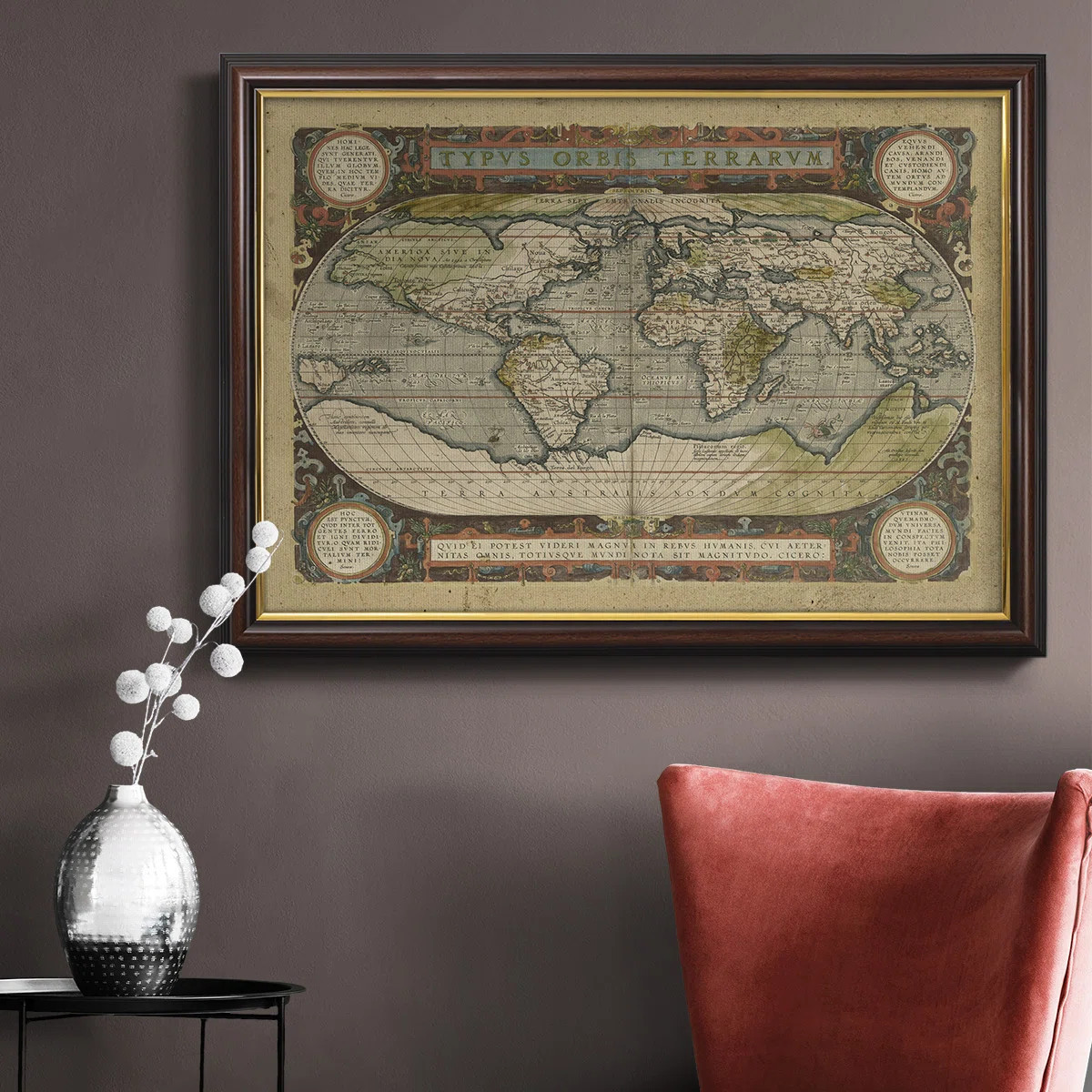 Embellished Antique World Map Premium Framed Canvas- Ready To Hang | Wayfair North America